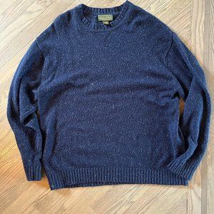 Orvis Men's Oversized XL Navy Blue Crewneck Wool Sweater